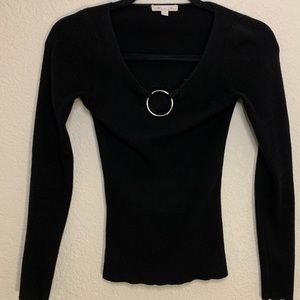 Black Sweater with Silver Ring (XS)